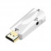 HDMI To VGA Connector Video Adapter With Audio Cable  Color  White